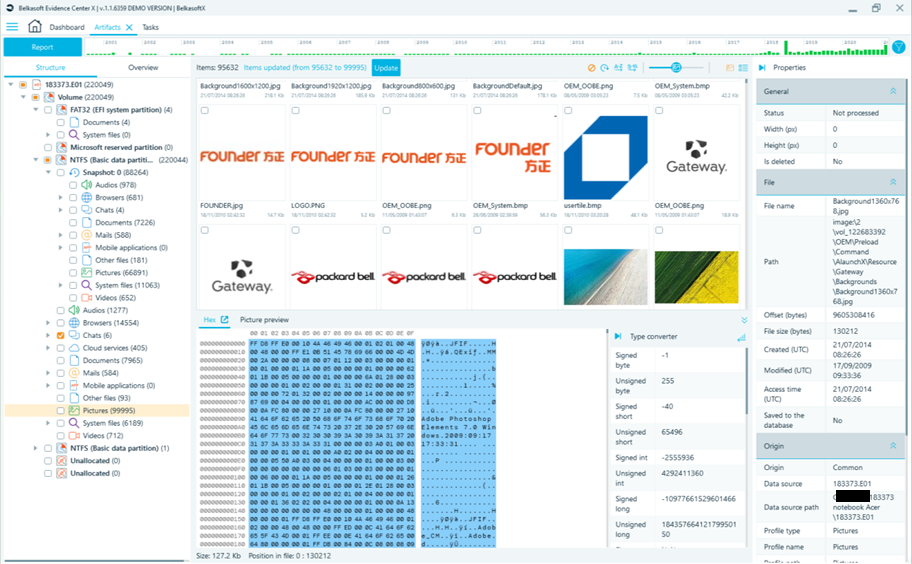 Belkasoft Evidence Center X - Gallery