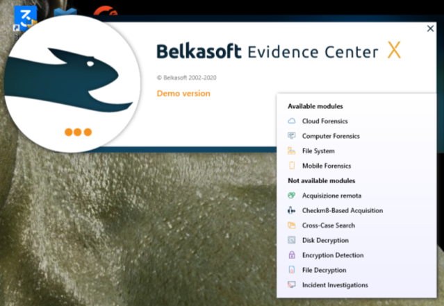Belkasoft Evidence Center X splash